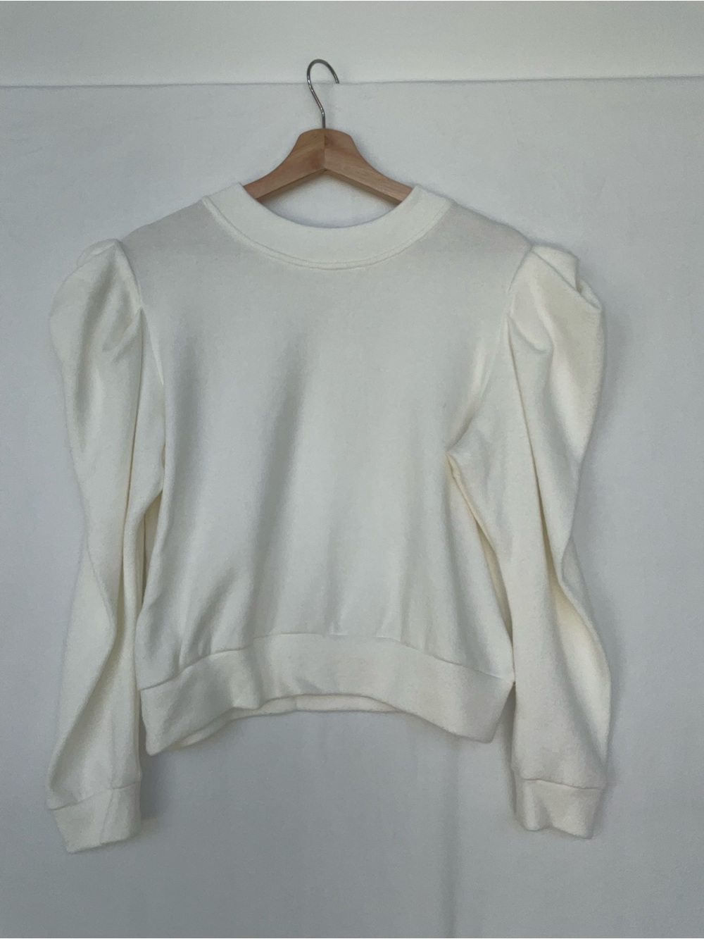 HUNTER BELL Puff-Sleeve Pullover Sweater - Creamy Beige